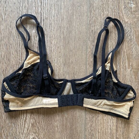 Cosabella Black Lace & Sheer Nude Unlined Underwire Bra - Picture 5 of 6